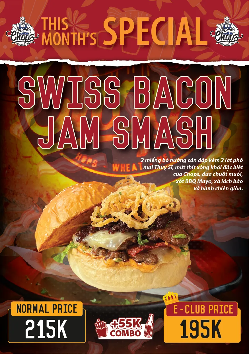 swiss bacon jam smash tháng 8 tiếng việt